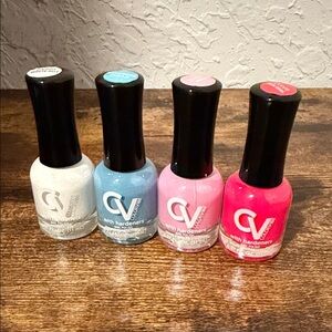 CV Nail Polish Set - White, Blue, Pink, and Hot Pink